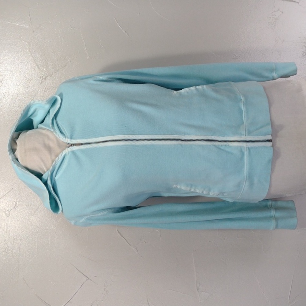 Eddie Bauer Light Blue Cotton Knit Zip-Up Hoodie Women's Medium